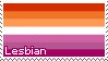 a stamp of the lesbian flag.